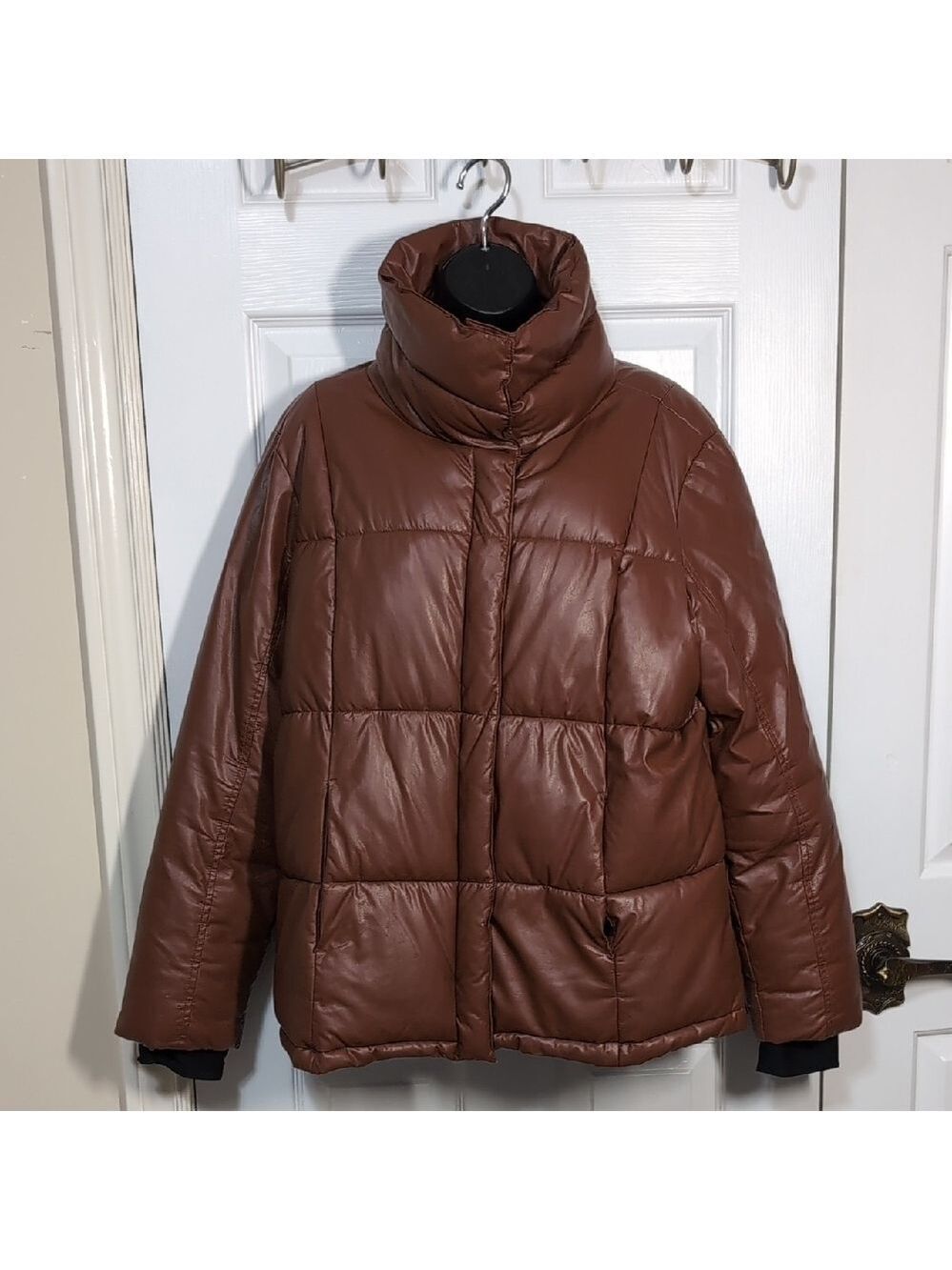 Steve Madden Brown Puffer Coat Jacket Women's Size Large